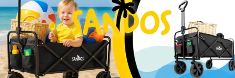 WÓZEK PLAŻOWY SUNSHINE CZARNY SKŁADANY TURYSTYCZNY PLAŻA PRZYCZEPKA 100KG