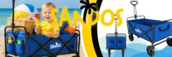 WÓZEK PLAŻOWY SUNSHINE NIEBIESKI SKŁADANY TURYSTYCZNY PLAŻA KEMPING 100KG