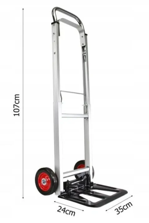 WÓZEK TRANSPORTOWY MŁYNARKA SKŁADANY ALU 90KG metalowe koła z łozyskiem