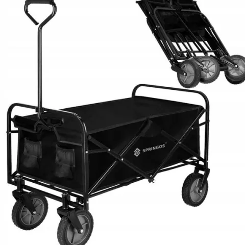 WÓZEK TRANSPORTOWY OGRODOWY TACZKA PRZYCZEPKA TURYSTYCZNY SKŁADANY PLAŻOWY