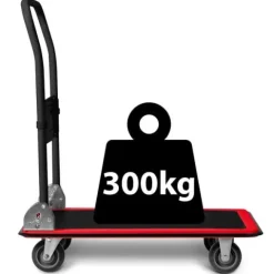Wózek transportowy platformowy HM-506 czarno-czerwony