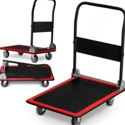 Wózek transportowy platformowy HM-506 czarno-czerwony