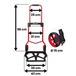 Wózek transportowy składany taczkowy młynarka magazynowy 100kg Humberg HM-517