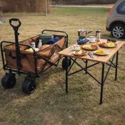 Wózek Transportowy Turystyczny Ogrodowy Plażowy Składany ze Stolikiem 2w1