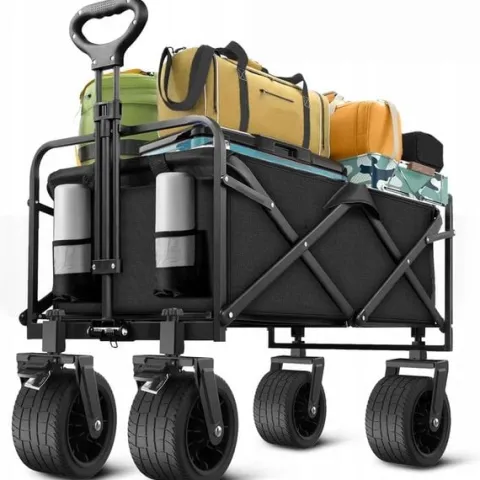 Wózek Turystyczny Składany Ogrodowy Transportowy KOŁA TERENOWE 120L