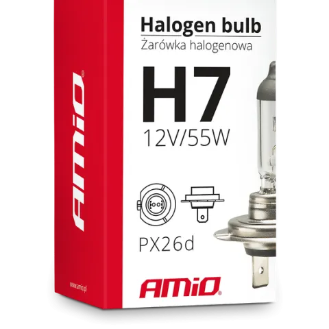 10X ŻARÓWKA HALOGENOWA AMIO H7 12V 55W FILTR UV ŻARÓWKI MIJANIA HOMOLOGACJA