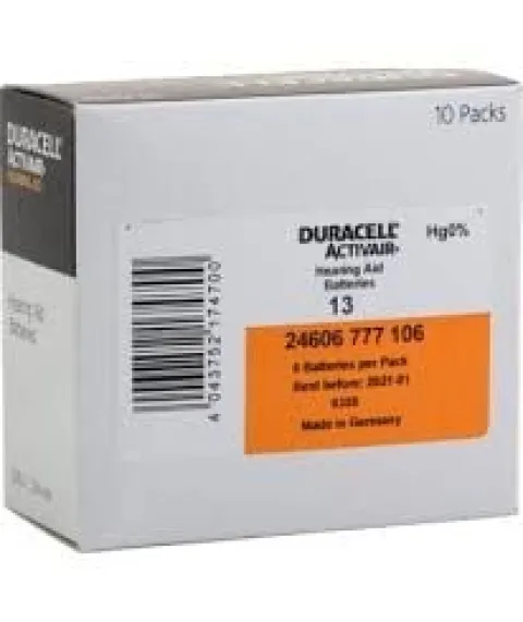 60x BATERIE DURACELL DO APARATÓW SŁUCHOWYCH 13