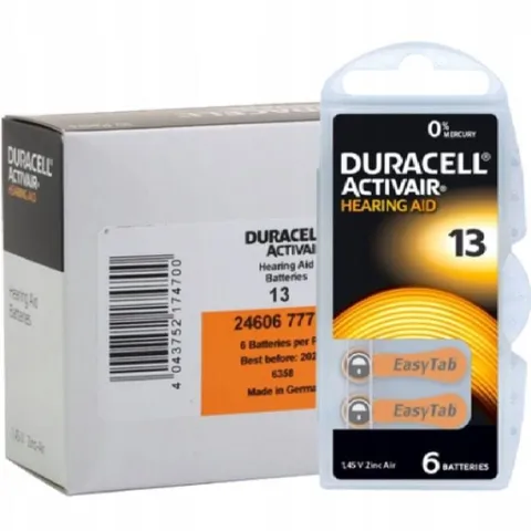 60x BATERIE DURACELL DO APARATÓW SŁUCHOWYCH 13