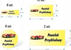 30x Naklejki etykiety imienne wodoodporne do szkoły na przybory dla chłopca