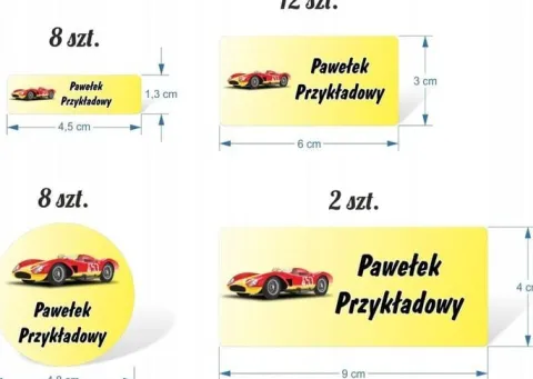 30x Naklejki etykiety imienne wodoodporne do szkoły na przybory dla chłopca
