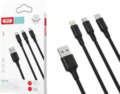 XO Kabel 3w1 USB Lightning + USB-C + microUSB, Przewód 3w1 USB Lightning