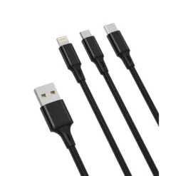 XO Kabel 3w1 USB Lightning + USB-C + microUSB, Przewód 3w1 USB Lightning