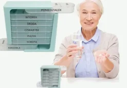 2 x Pojemnik na leki kasetka pudełko na tabletki 7 dni 4 pory dnia