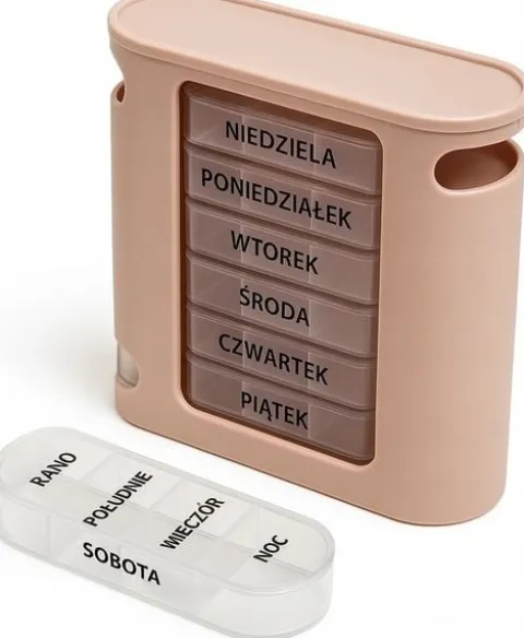 2 x Pojemnik na leki kasetka pudełko na tabletki 7 dni 4 pory dnia