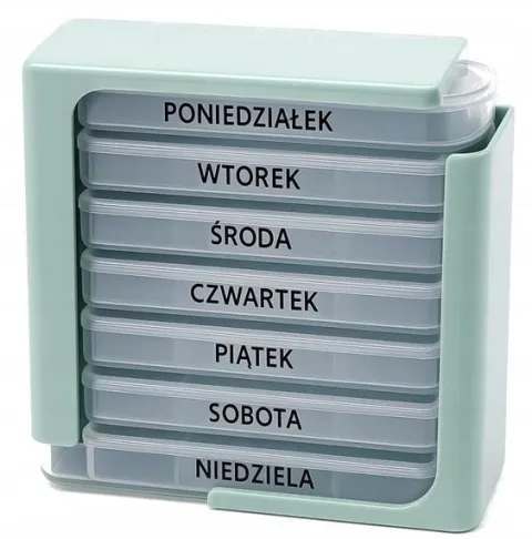 2 x Pojemnik na leki kasetka pudełko na tabletki 7 dni 4 pory dnia