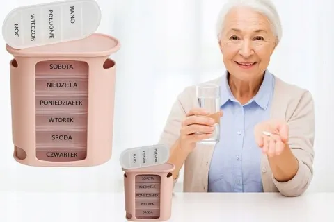 2 x Pojemnik na leki kasetka pudełko na tabletki 7 dni 4 pory dnia