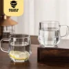 6x SZKLANKA Z UCHEM 300ml ZESTAW DUŻE SZKLANKI NA KAWĘ LATTE HERBATĘ