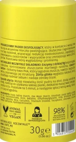 YOPE SKIN PROGRESS PUDER DO MYCIA TWARZY ZŁUSZCZAJĄCY 30 G