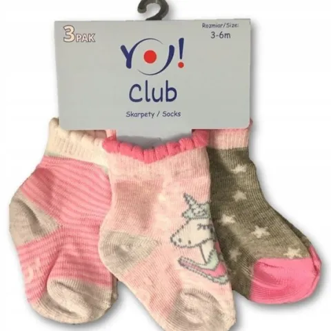 YO! Skarpetki niemowlęce 3-pack 3-6 m