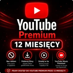 YOUTUBE PREMIUM - SUBSKRYPCJA 12 MIESIĘCY NA TWOJE KONTO