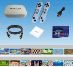 YRPRSODF Konsola Do Gier TV Ruchowa Bezprzewodowa 2.4G 100 Gier HDMI Szara