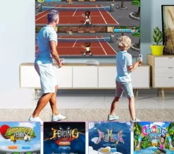 YRPRSODF Konsola Do Gier TV Ruchowa Bezprzewodowa 2.4G 100 Gier HDMI Szara
