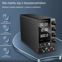 ZASILACZ LABORATORYJNY SERWISOWY TECHREBAL SPS-C3010 30V 10A USB 5V + KABLE