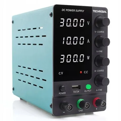 ZASILACZ LABORATORYJNY SERWISOWY TECHREBAL SPS-C3010 30V 10A USB 5V + KABLE