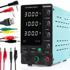 ZASILACZ LABORATORYJNY SERWISOWY TECHREBAL SPS-C3010 30V 10A USB 5V + KABLE
