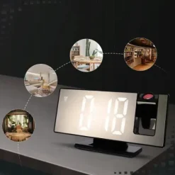 Zegar budzik elektorniczny cyfrowy z projektorem led lustro termometr