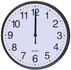 ZEGAR ŚCIENNY 19cm Cichy Płynna Praca DUŻE Cyfry Czarny A5917