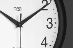 Zegar ścienny 25 cm Teesa czarny nowoczesny cichy
