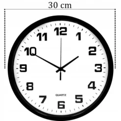 ZEGAR ŚCIENNY CZARNY 30cm na ścianę dekoracyjny klasyczny do kuchni