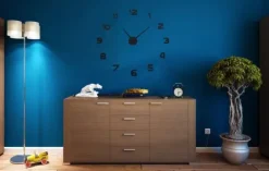Zegar ścienny DIY NEPRI 65 - 130 cm - czarny 3D