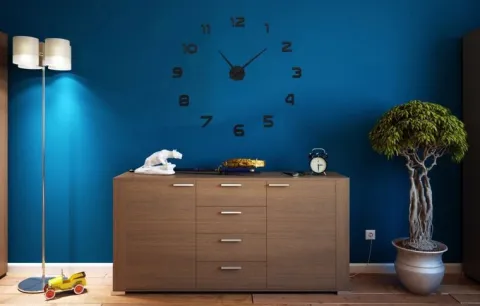 Zegar ścienny DIY NEPRI 65 - 130 cm - czarny 3D
