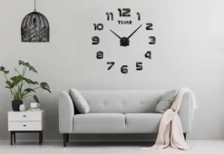 Zegar ścienny DIY NEPRI 65 - 130 cm - czarny 3D