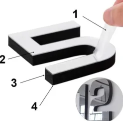 Zegar ścienny DIY NEPRI 65 - 130 cm - srebrny 3D