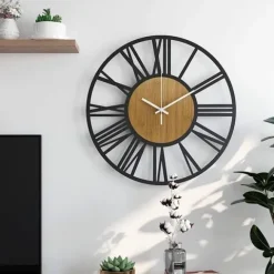 Zegar Ścienny 3D Metalowy Wiszący Vintage Rzymski Na Ścianę Loft 40cm Cichy