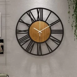 Zegar Ścienny 3D Metalowy Wiszący Vintage Rzymski Na Ścianę Loft 40cm Cichy