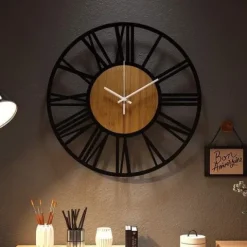Zegar Ścienny 3D Metalowy Wiszący Vintage Rzymski Na Ścianę Loft 40cm Cichy