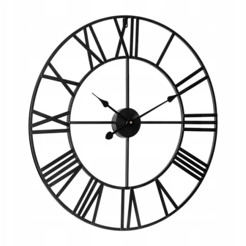 Zegar ścienny DUŻY 60cm ALUMINIOWY CZARNY