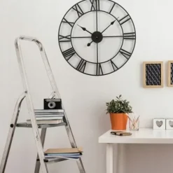 Zegar ścienny duży elektroniczny do salonu kuchni loft cichy na prezent