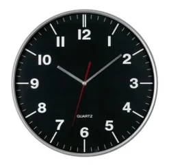 Zegar ścienny HEMERA, czarny, srebrny