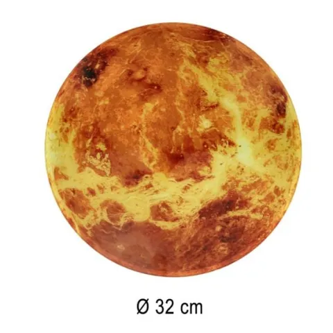 Zegar ścienny planeta mars z wyświetlaczem LED 32 cm pomarańczowy