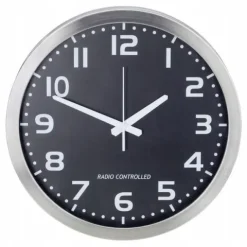 Zegar ścienny sterowany radiowo 40cm DCF77 aluminium