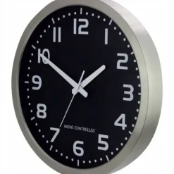 Zegar ścienny sterowany radiowo 40cm DCF77 aluminium