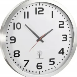 Zegar ścienny sterowany radiowo 50cm DCF77 aluminium