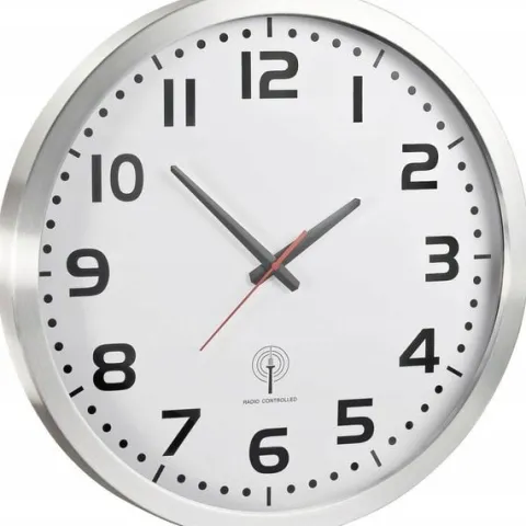 Zegar ścienny sterowany radiowo 50cm DCF77 aluminium