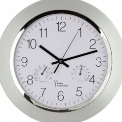 Zegar ścienny sterowany radiowo temperatura 34cm