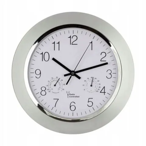Zegar ścienny sterowany radiowo temperatura 34cm